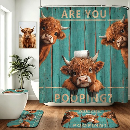4pcs vintage funny - funny, highland